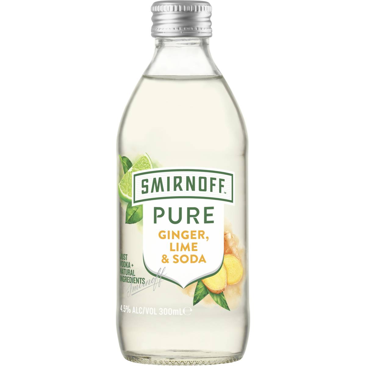 Smirnoff Pure Ginger Lime & Soda Bottle