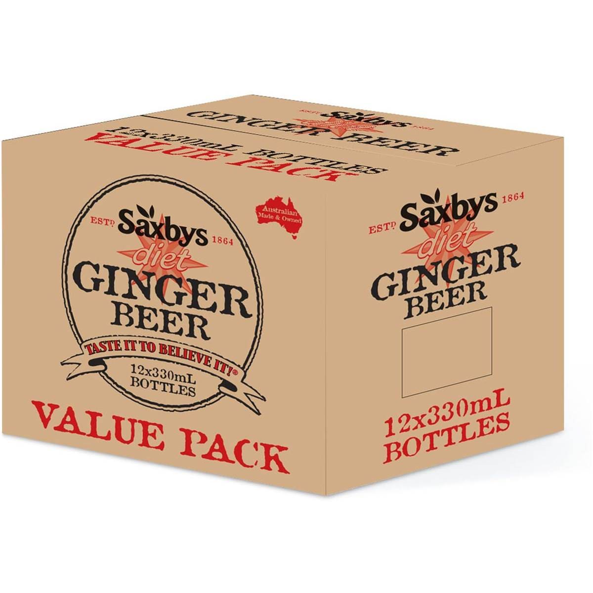 Saxbys Diet Ginger Beer 3960ml Woolworths