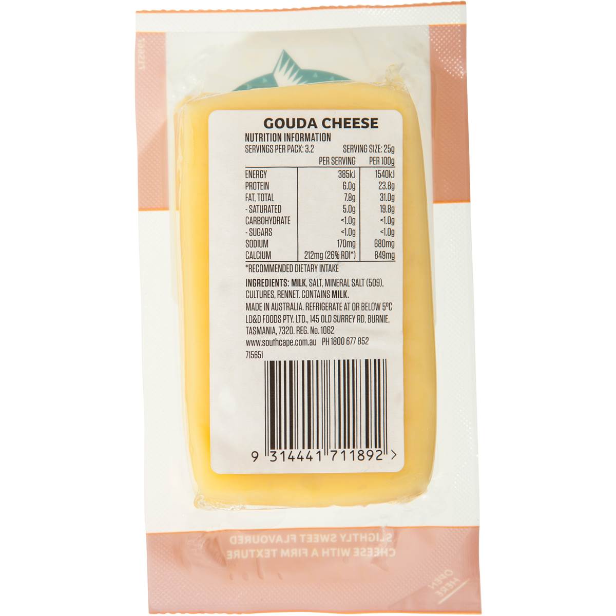 South Cape Gouda Cheese Snack 80g Woolworths