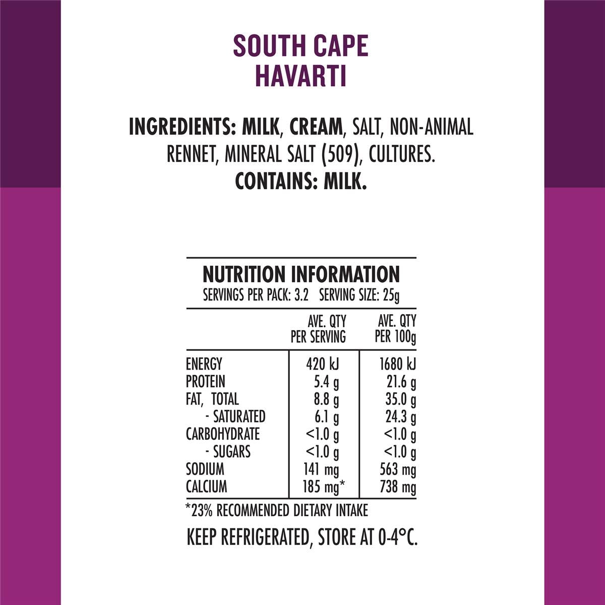 South Cape Havarti Cheese Snack 80g Woolworths