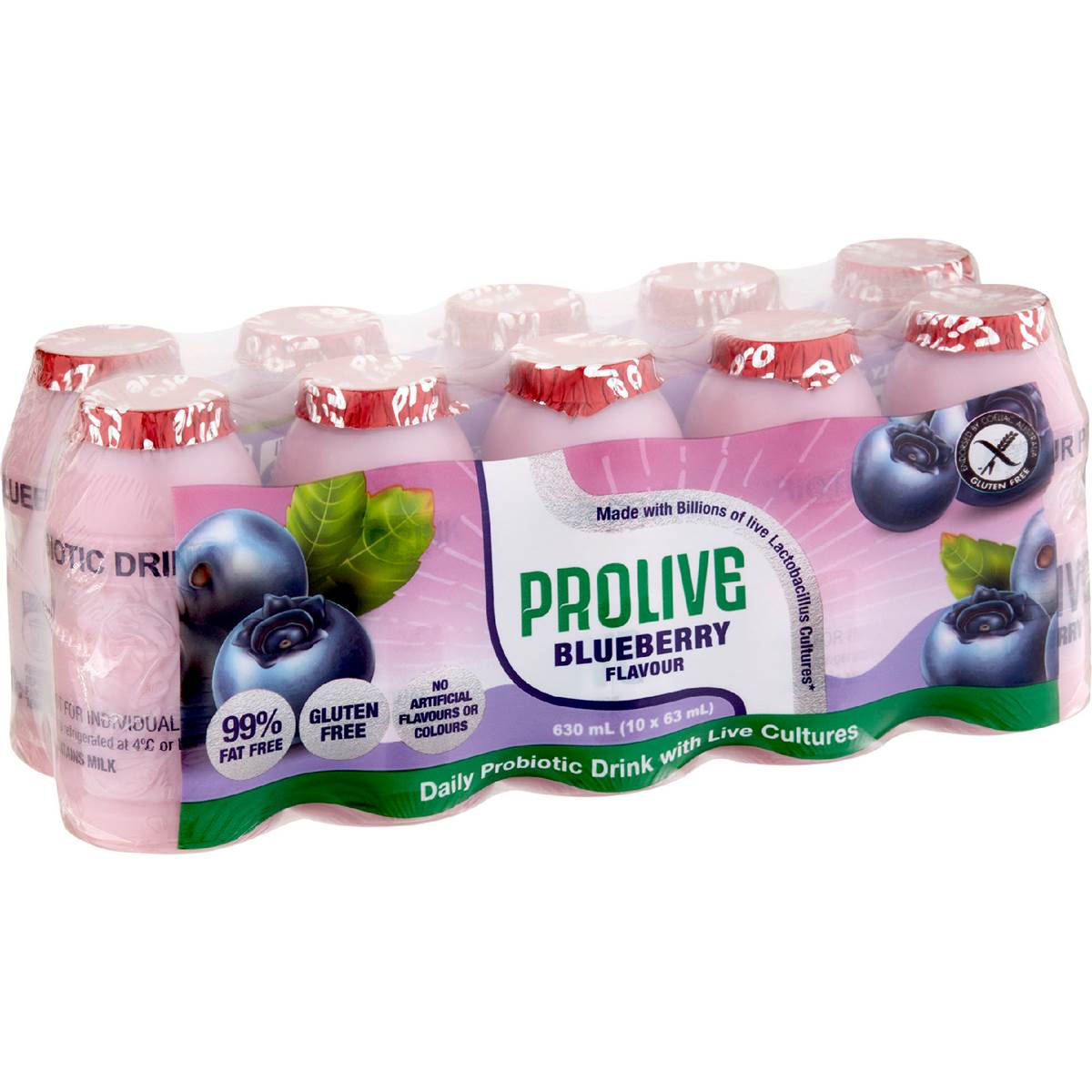 Pro Live Probiotic Drink Blueberry 63mL x 10 pack