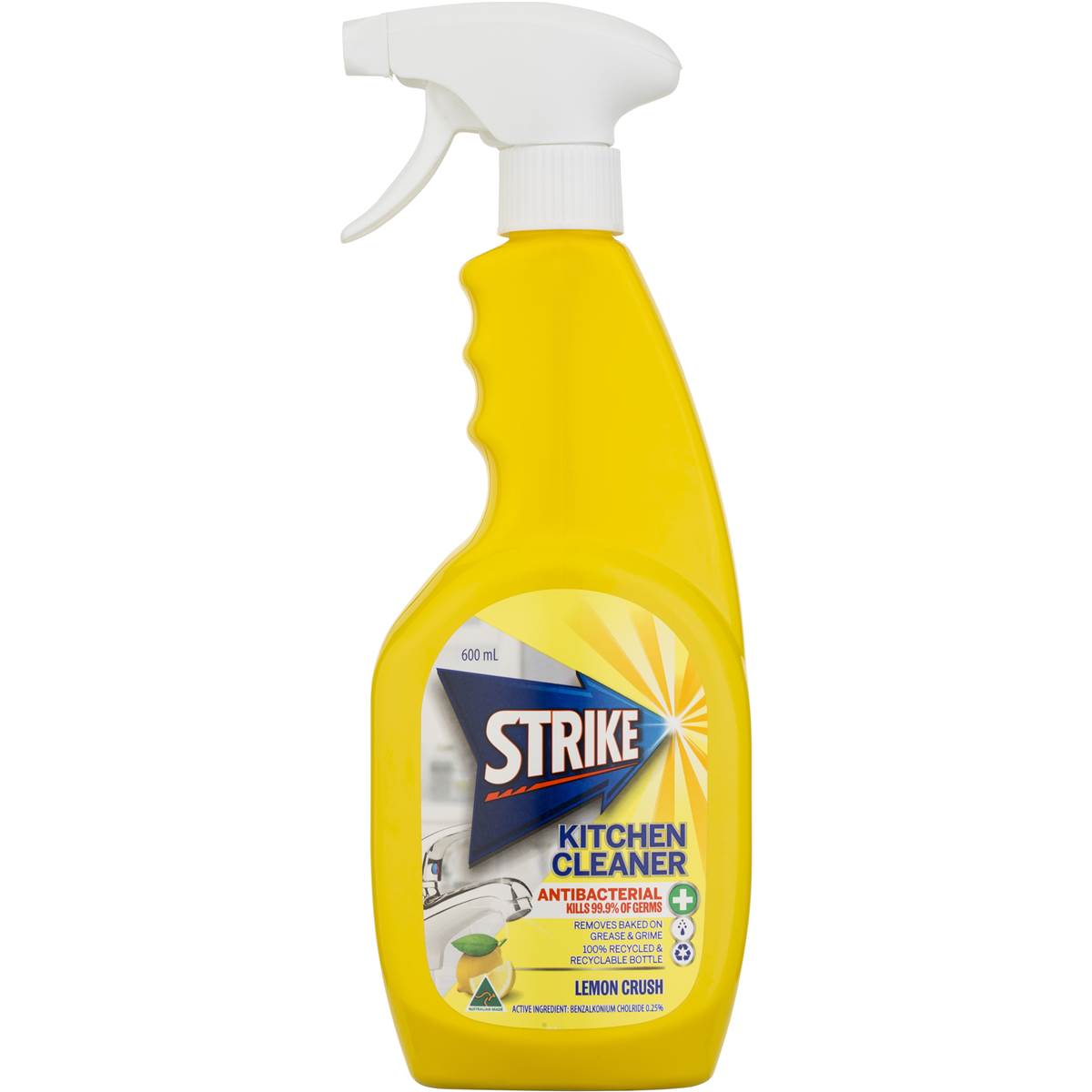 Strike Kitchen Cleaner Antibacterial Lemon Crush 600ml | Woolworths