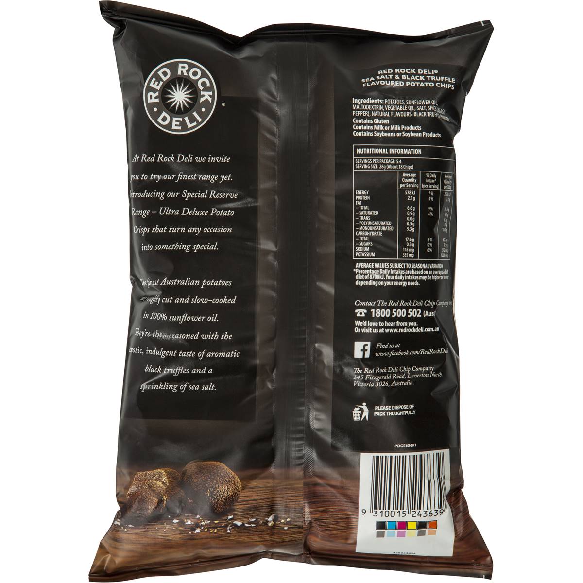 Red Rock Deli Chips Salt & Truffle 150g | Woolworths