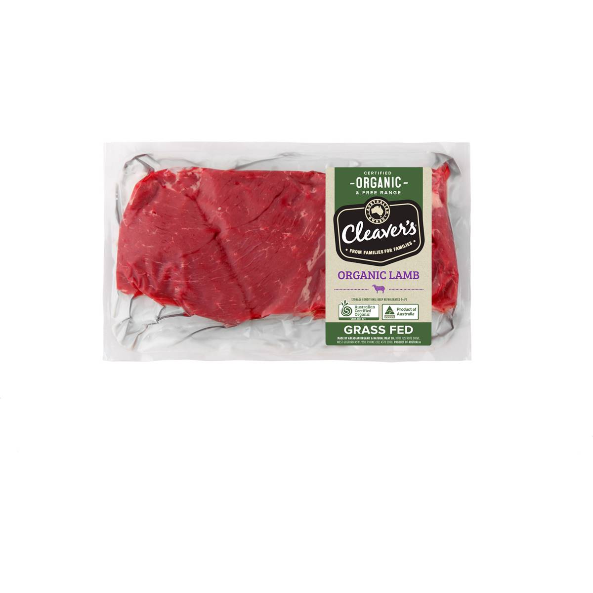 Cleaver's Organic Lamb Butterfly Leg 600g 1.2kg Woolworths