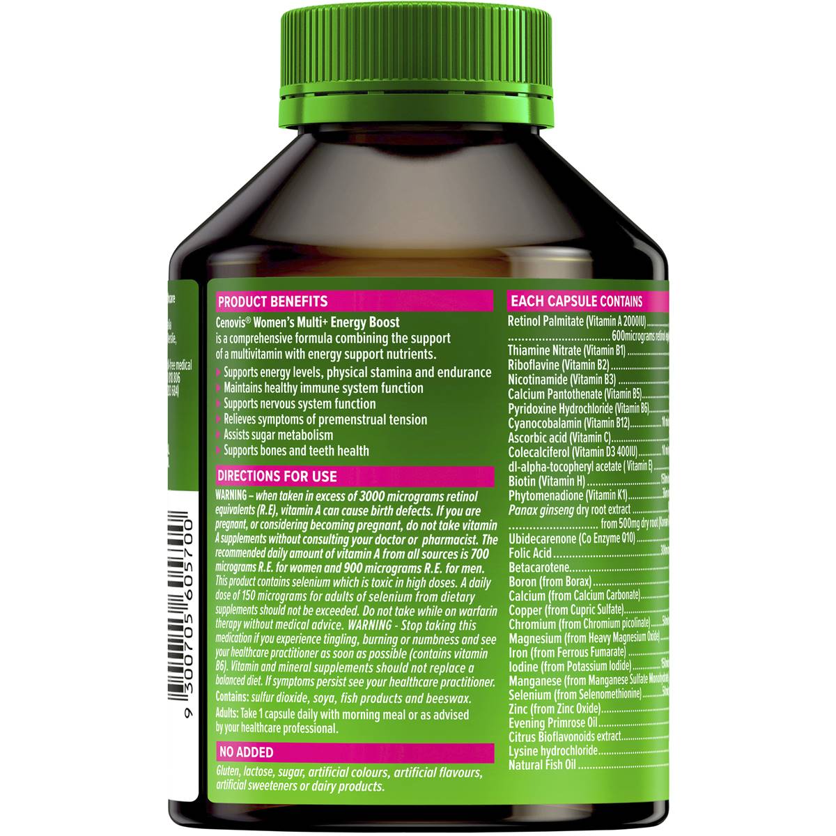 Cenovis Women's Multivitamin + Energy Capsules Multi Vitamin 100 Pack