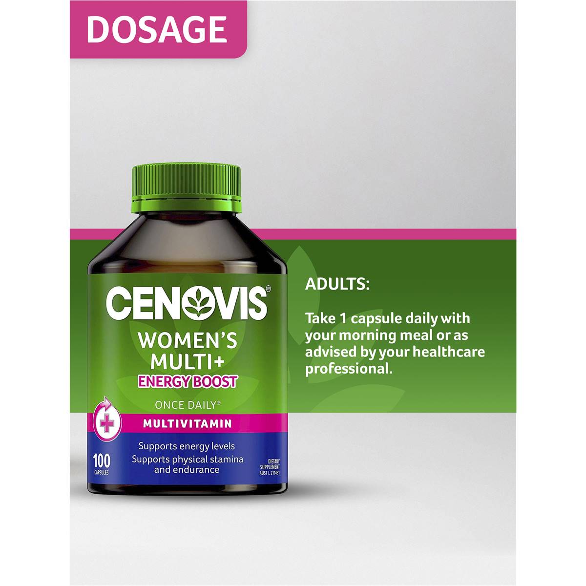 Cenovis Women's Multivitamin + Energy Capsules Multi Vitamin 100 Pack