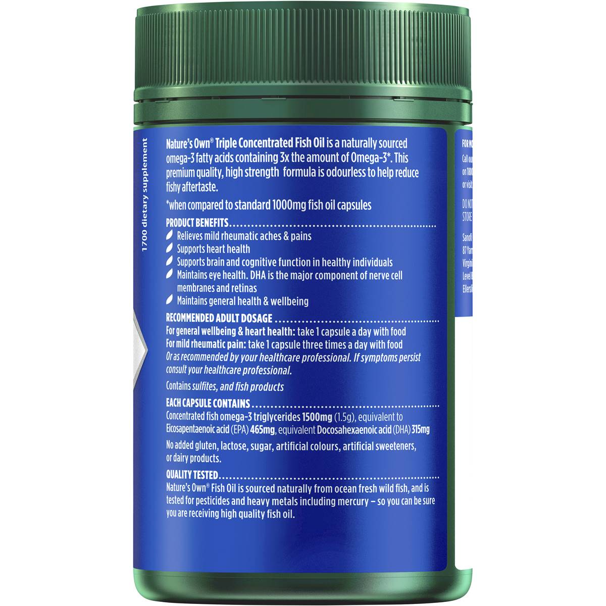 Nature's Own 3x Concentrated Fish Oil Caps 90 Pack Woolworths