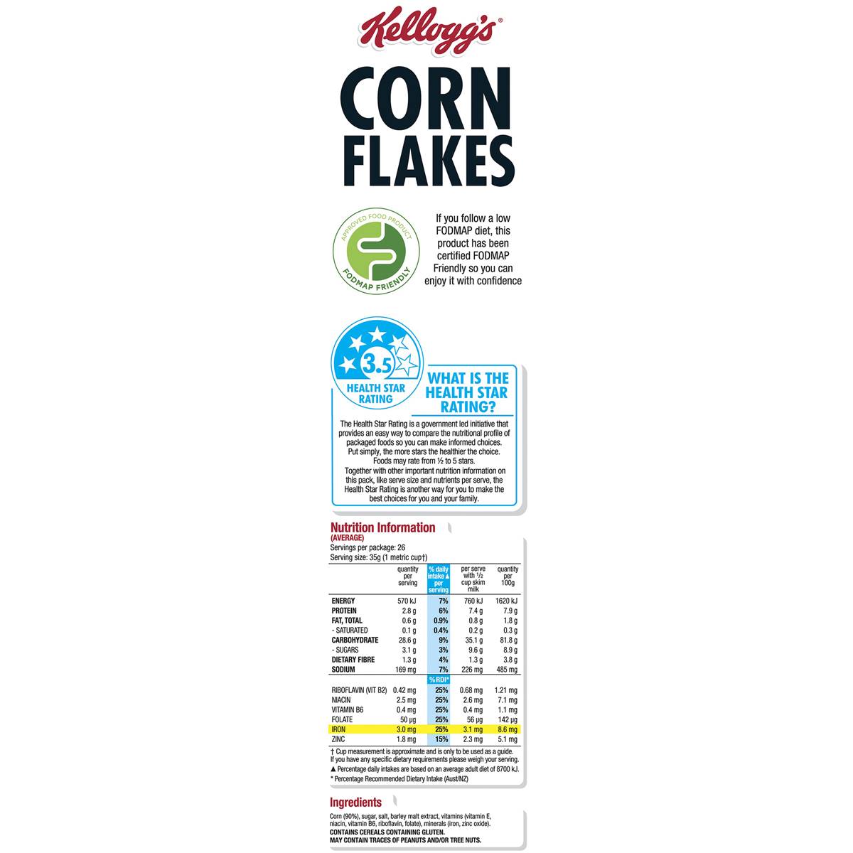 Kellogg's Corn Flakes Breakfast Cereal Value Pack 920g Woolworths