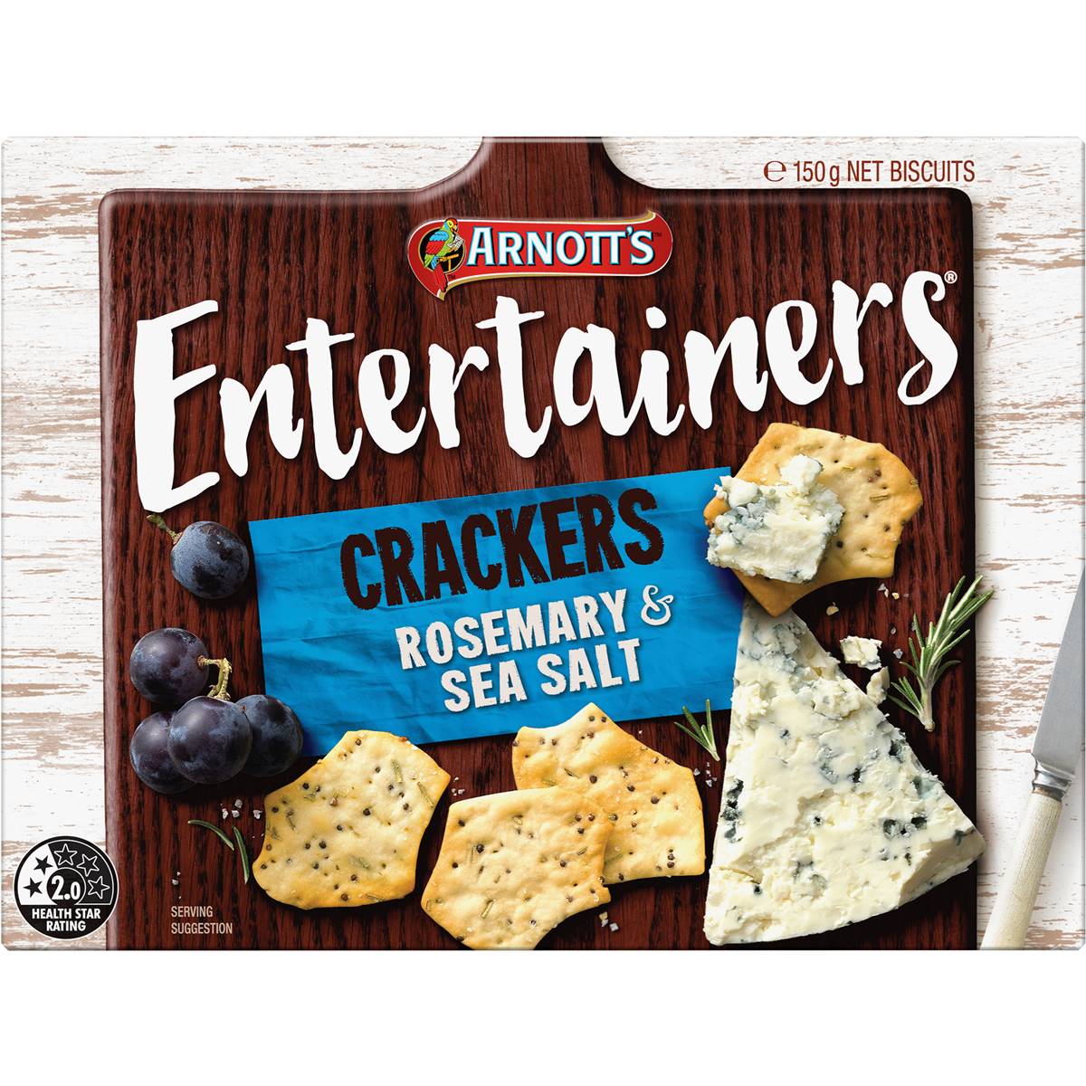 Arnott's Entertainers Crackers Rosemary & Sea Salt 150g Woolworths