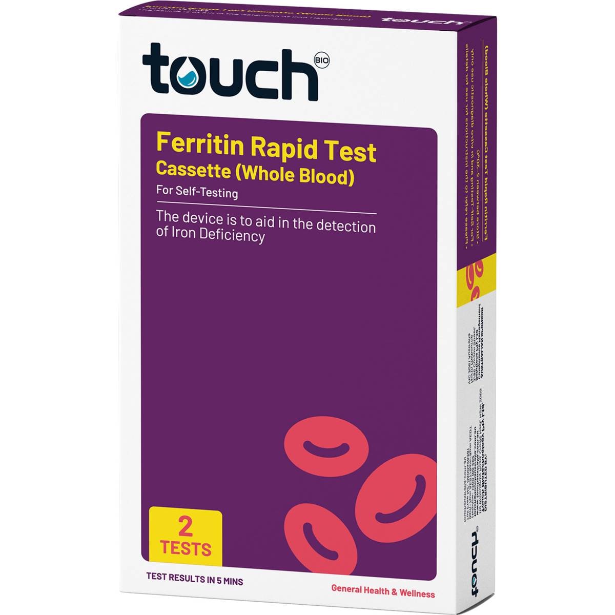 Touchbio Iron Ferritin Rapid Test 2 Pack Woolworths