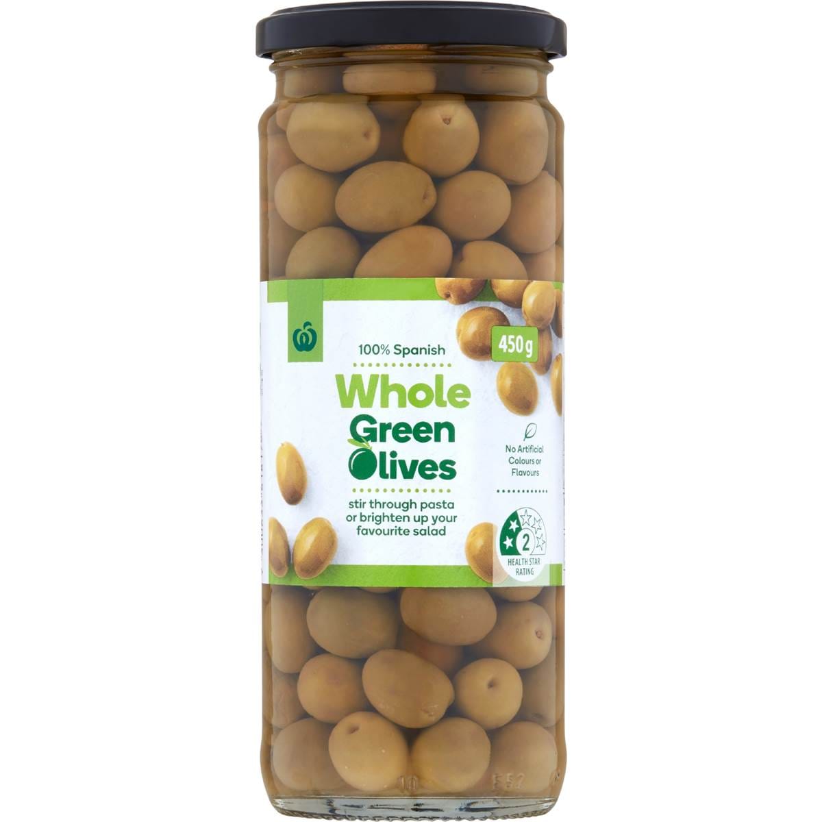 Woolworths Whole Green Olives 450g Woolworths