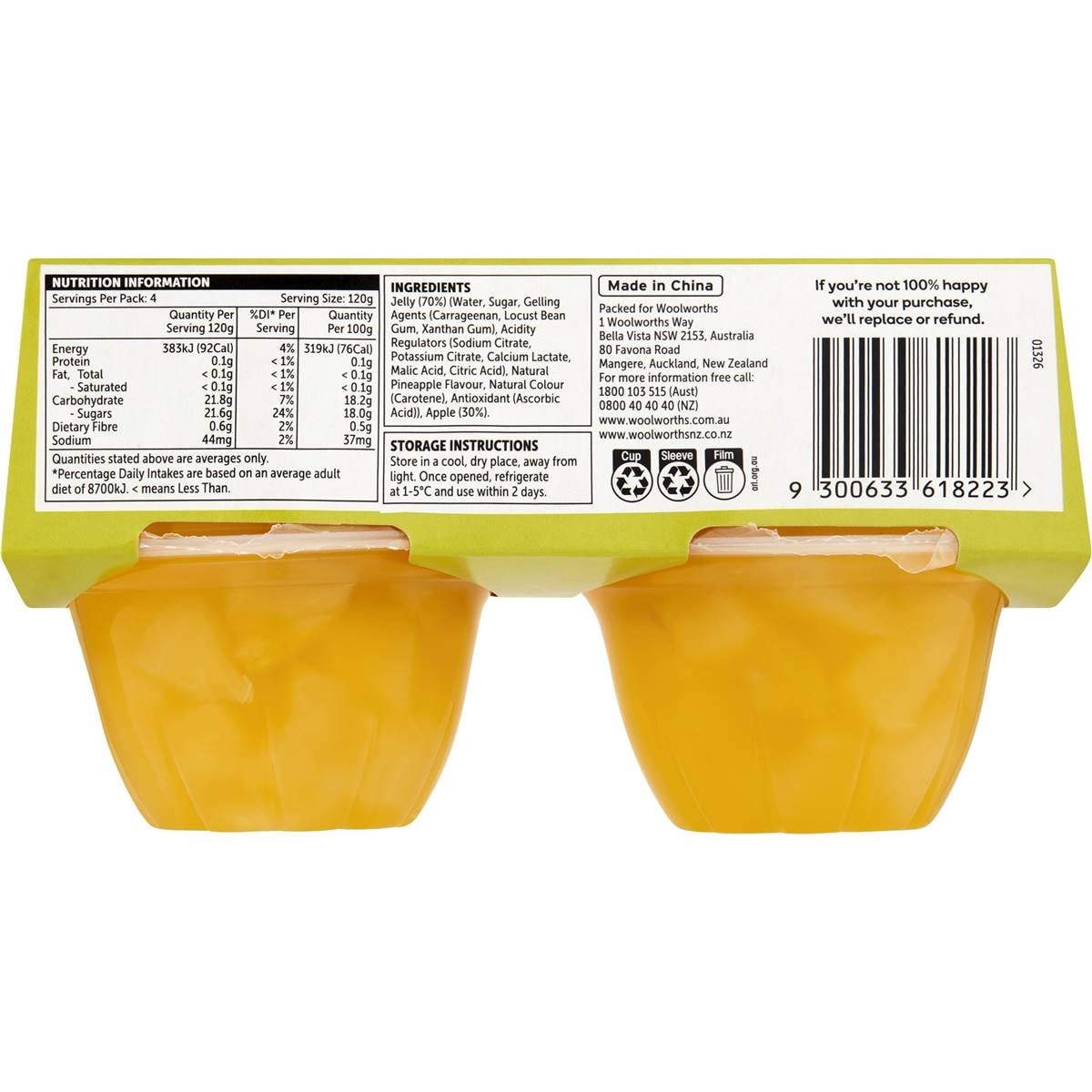 Woolworths Apple In Pineapple Jelly 4 Pack Woolworths