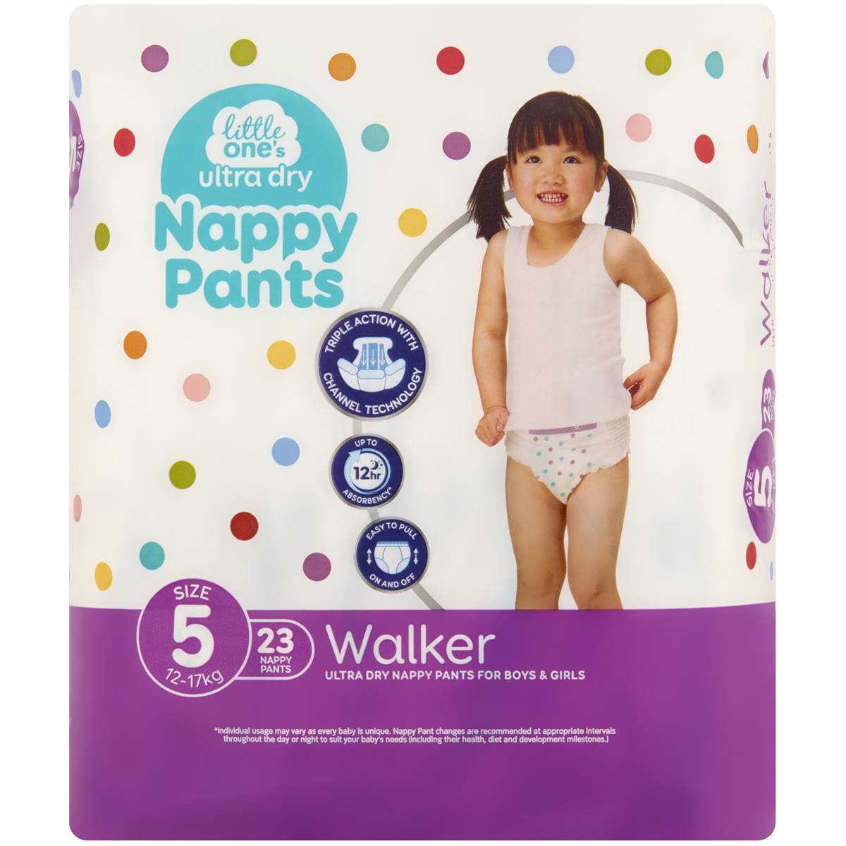 Little One's Nappy Pants Walker 13-18kg 23 Pack | Woolworths