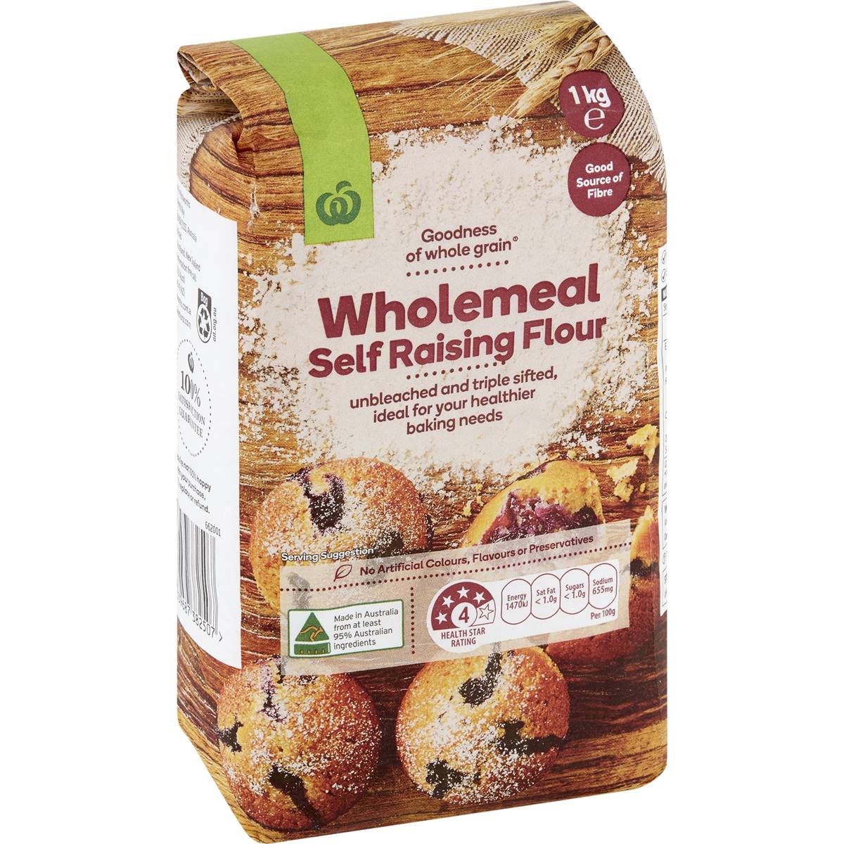 Woolworths Wholemeal Self Raising Flour 1kg Woolworths