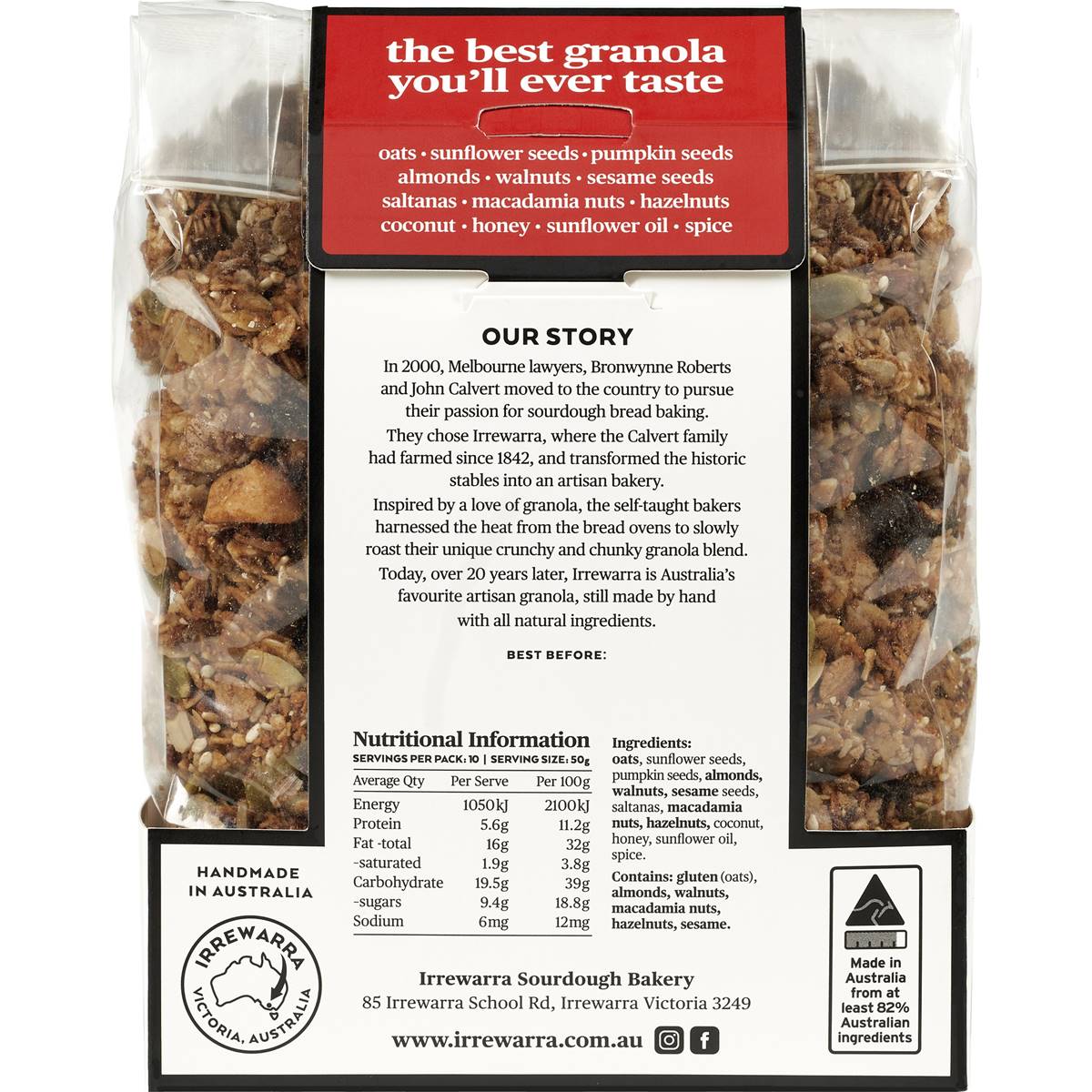 Irrewarra Nut Granola All Natural 500g Woolworths