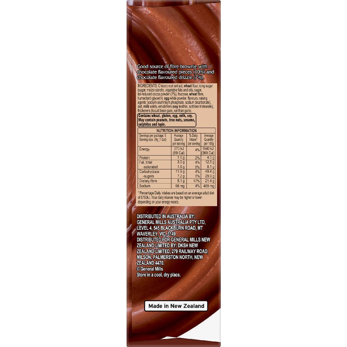 Fibre One 90 Calorie Chocolate Fudge Brownies 5 Pack Woolworths