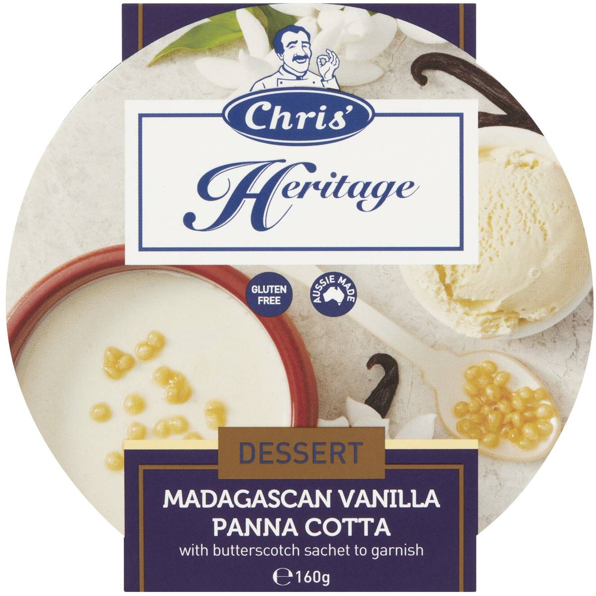 Chris' Heritage Vanilla Panna Cotta 160g Woolworths