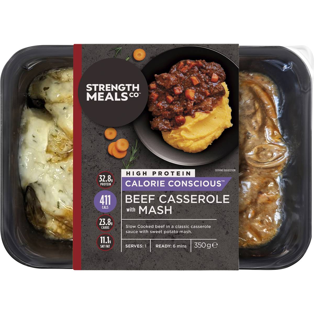 Strength Meals Co Beef Casserole With Mash 350g