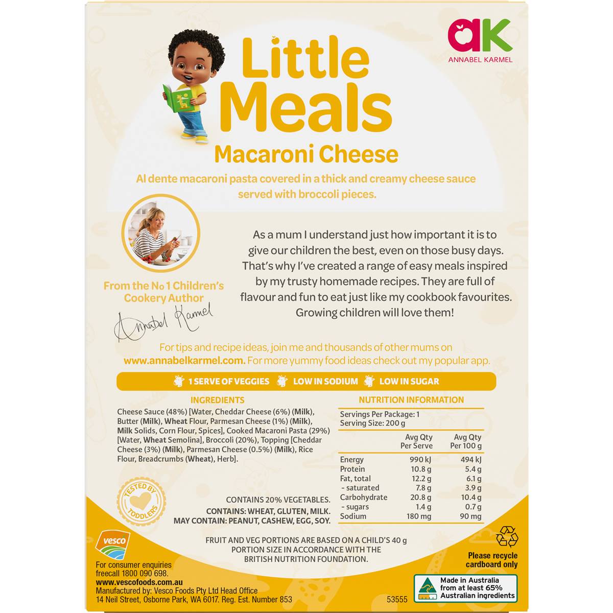 Annabel Karmel Little Meals Mac & Cheese Pasta 200g Woolworths