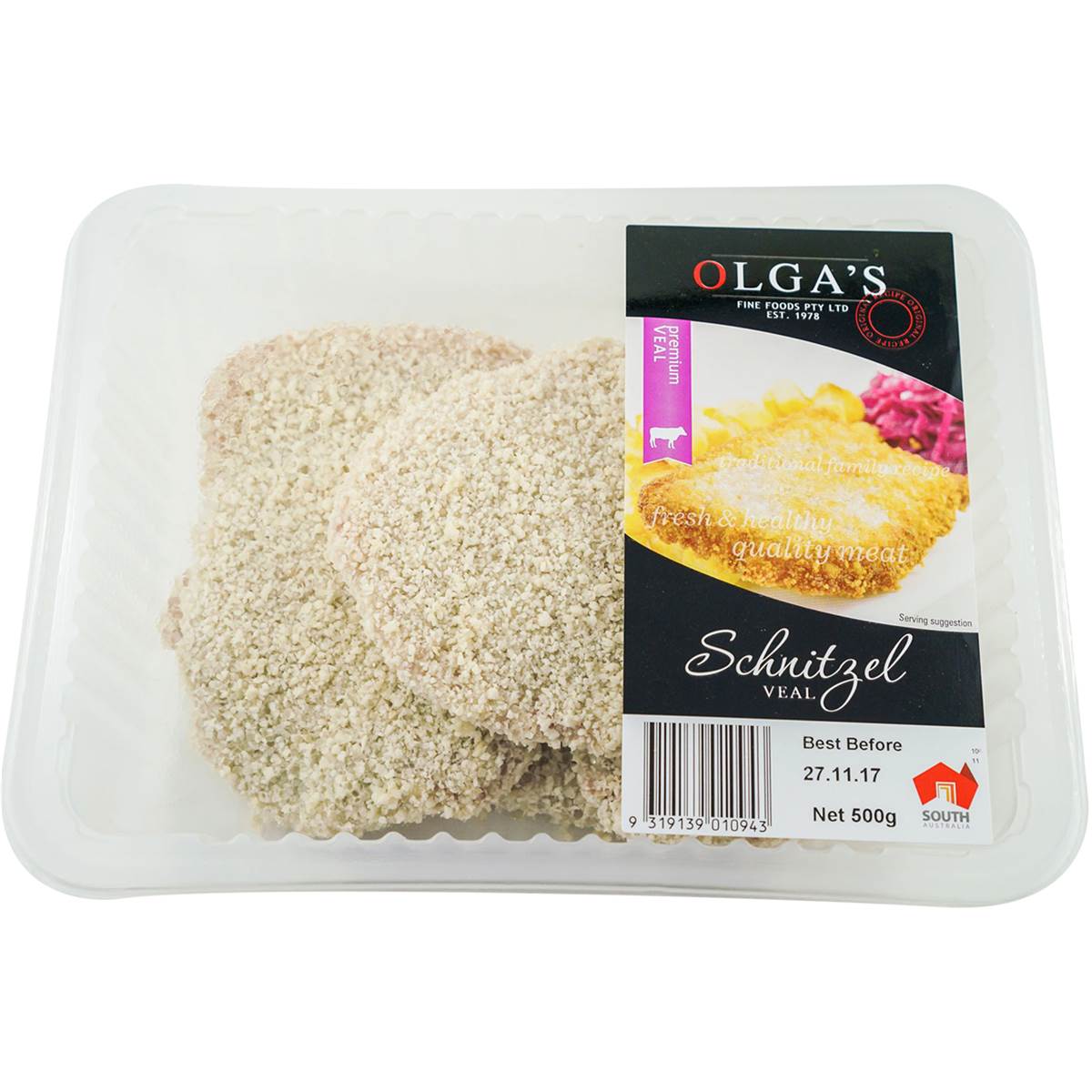 Olga's Fine Foods Veal Schnitzel 500g Woolworths