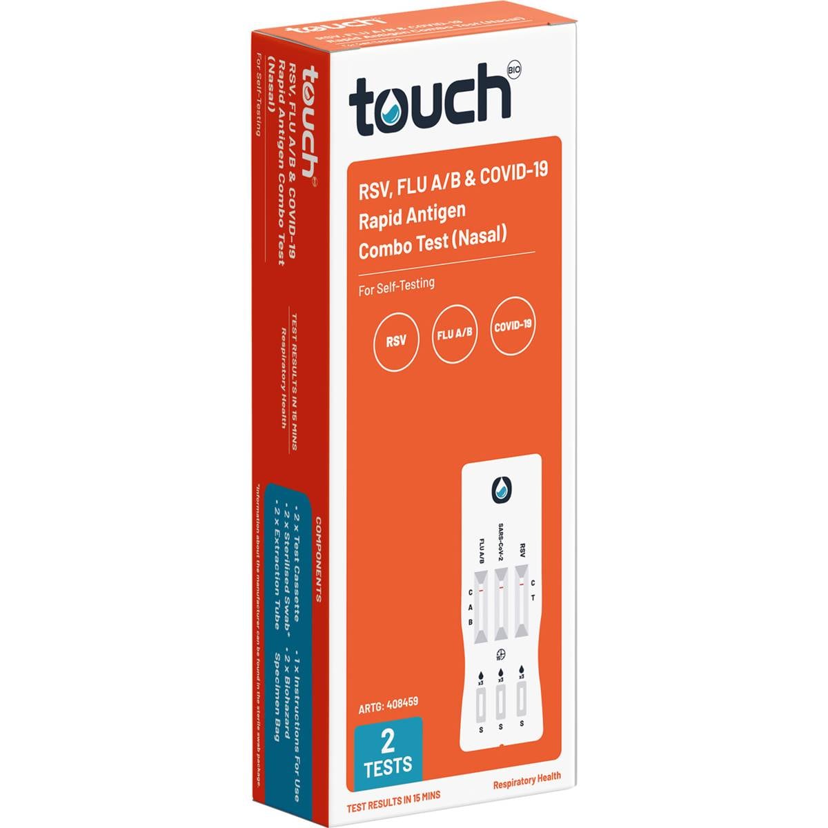 Touch Rsv, Flu & Covid 19 Rapid Antigen Test 2 Pack Woolworths