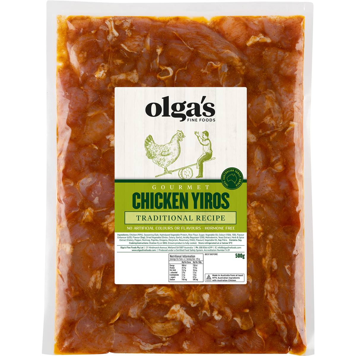 Olga's Fine Foods Chicken Yiros 500g Woolworths