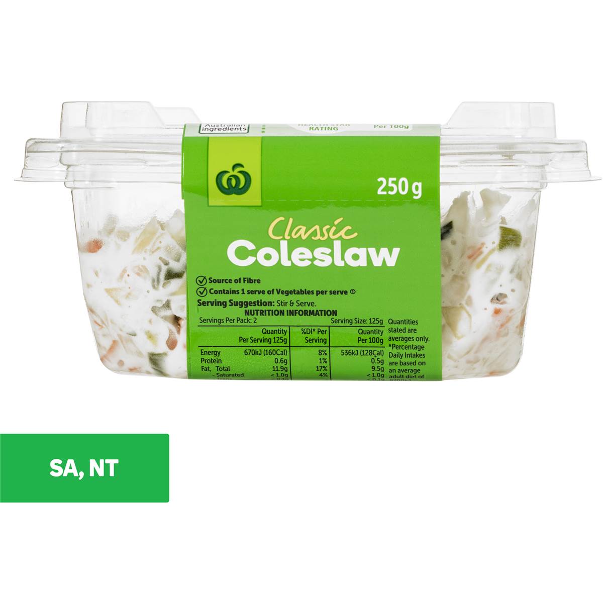 Woolworths Classic Coleslaw 250g Woolworths