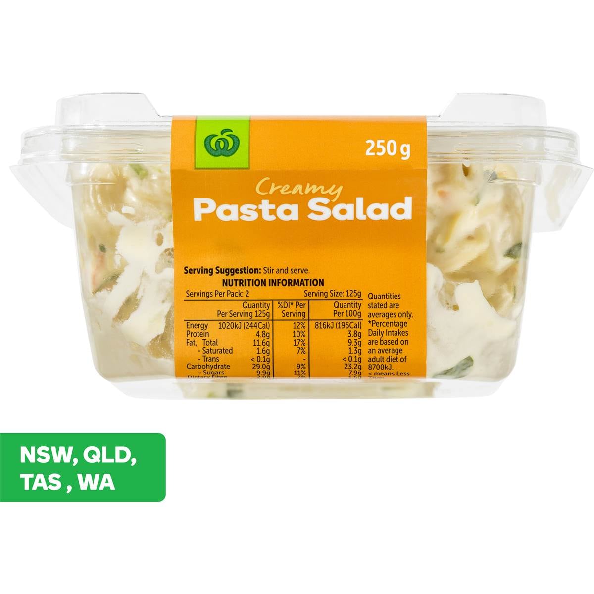 Woolworths Creamy Pasta Salad 250g Woolworths