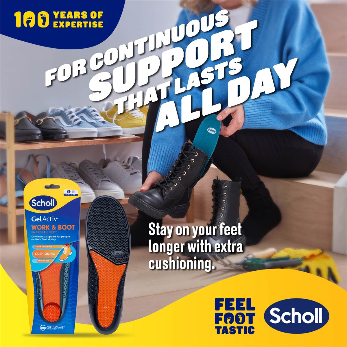 Scholl Gel Active Work & Boot Cushioning Small Pair Each Woolworths