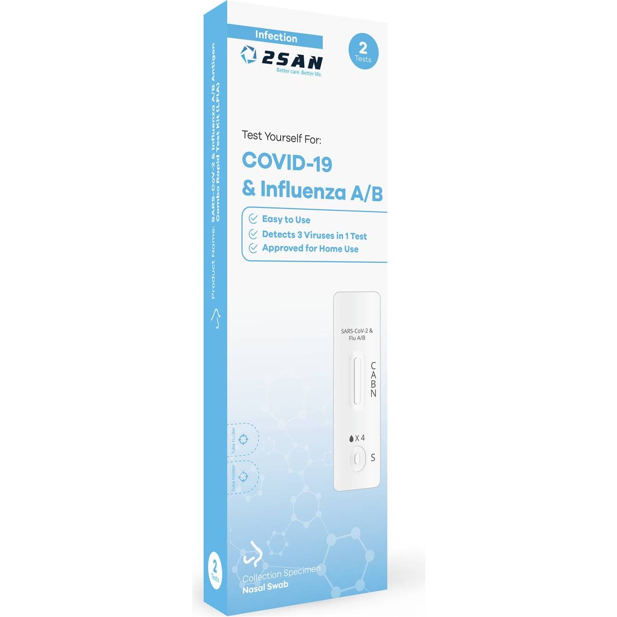 2san Dual Covid19 Flu A & B Test 2 Pack Woolworths