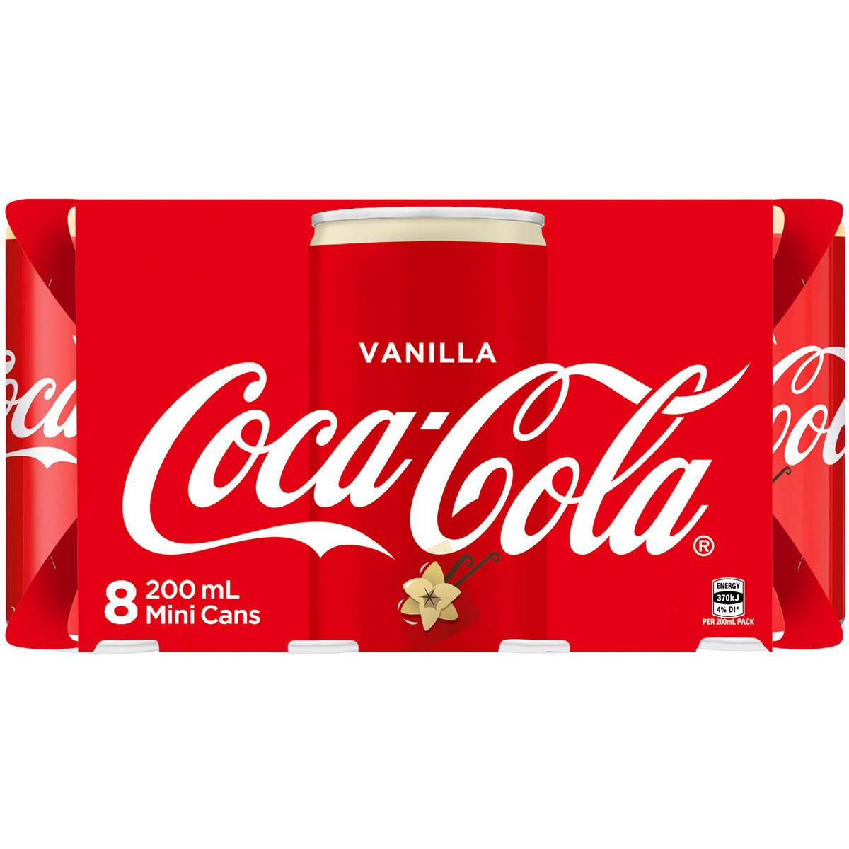 Cocacola Vanilla Soft Drink Mini Cans 200ml X8 Pack Woolworths
