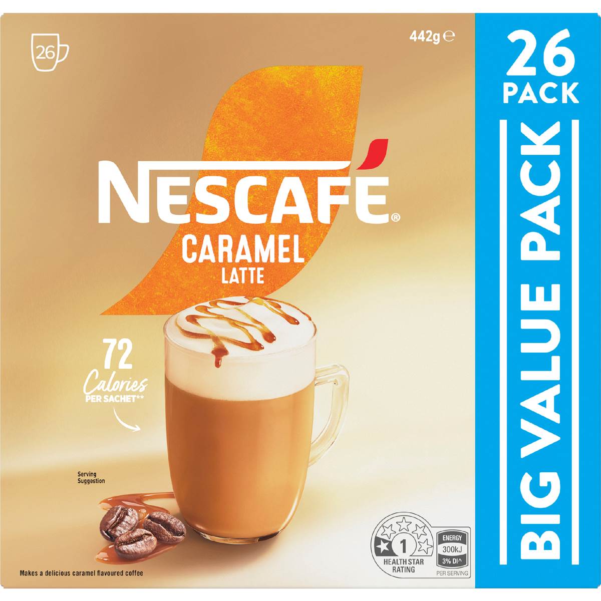 Nescafe Caramel Latte Coffee Sachets 26 Pack Woolworths nescafe-caramel-latte-coffee-sachets-26-pack-woolworths