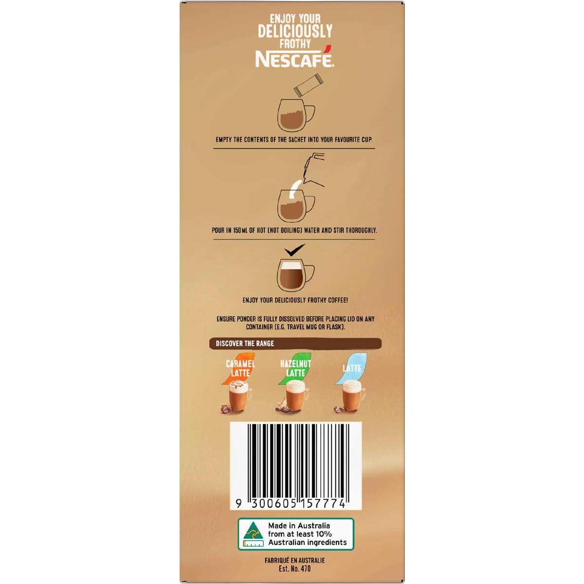 Nescafe Strong Cappuccino Coffee Sachets 26 Pack Woolworths