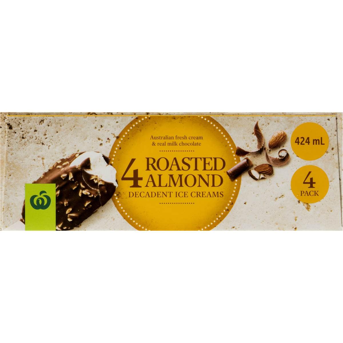 Woolworths Almond Ice Cream Sticks 4pk 424ml Woolworths