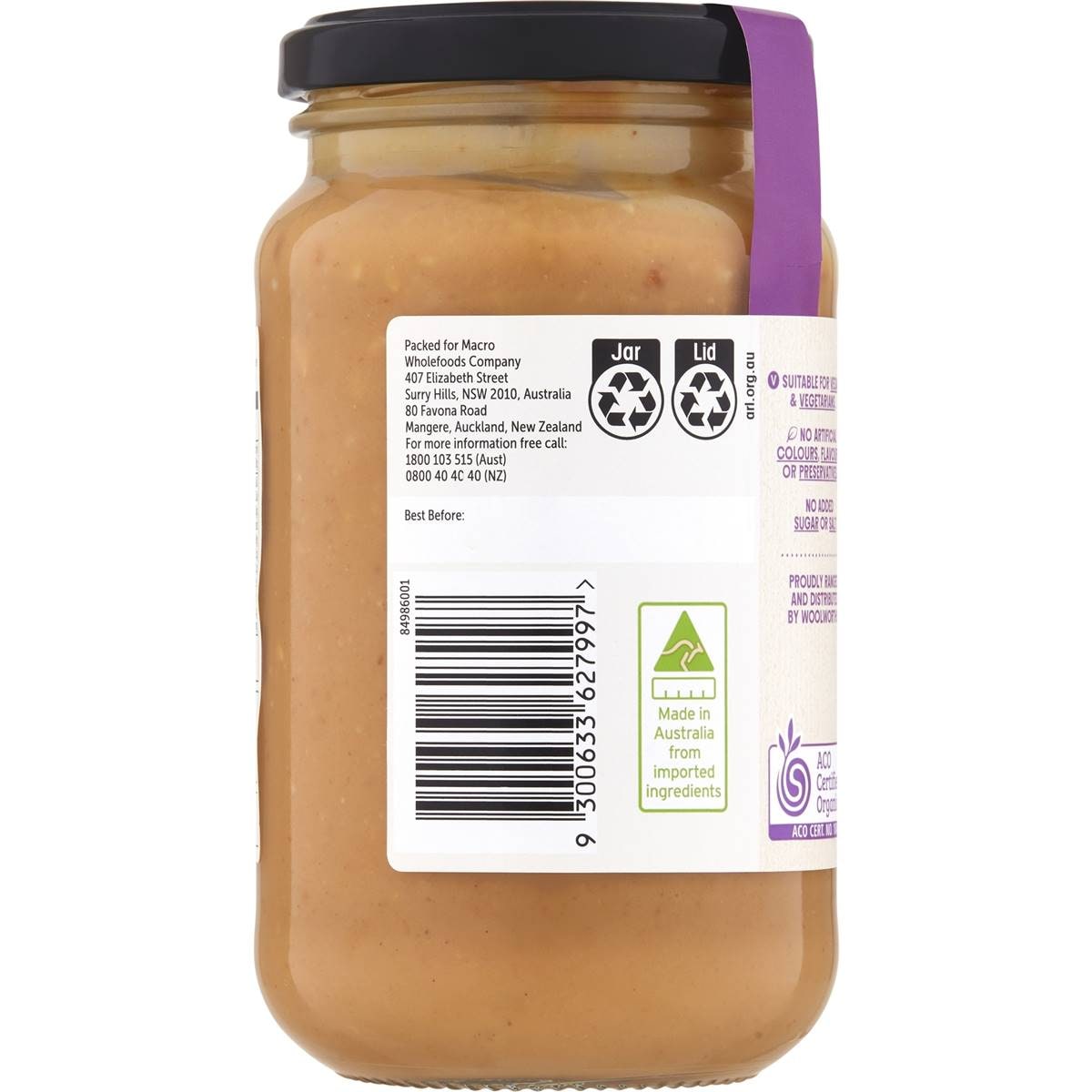 Macro Organic Crunchy Peanut Butter 375g | Woolworths