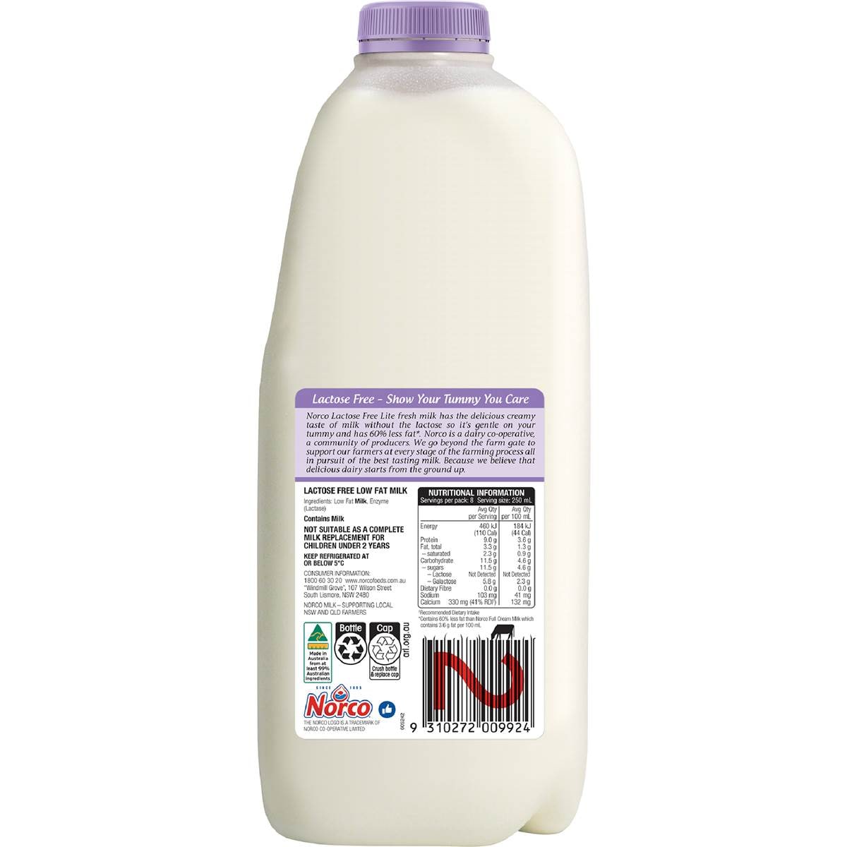 Norco Lactose Free Lite Milk 2l Woolworths
