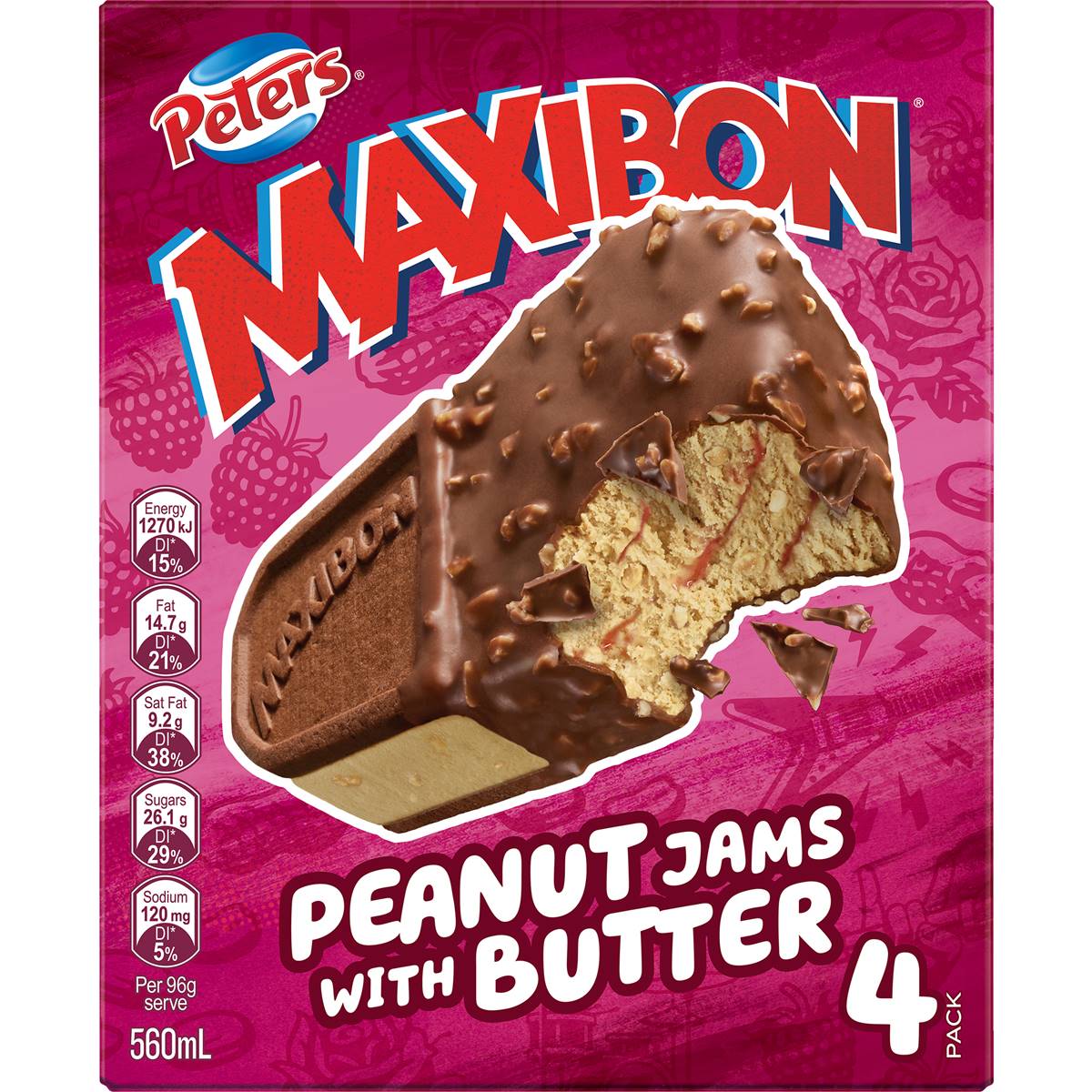 Peters Maxibon Peanut Jams With Butter 4 Pack Woolworths