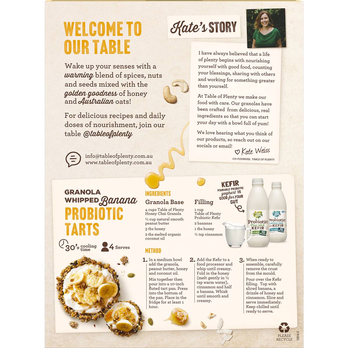 Table Of Plenty Australian Granola Oats Golden Honey Chai 450g Woolworths