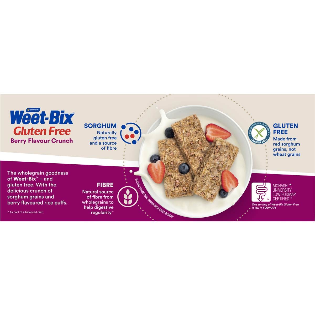 Weet Bix Gluten Free Berry Flavour Crunch 400g Woolworths
