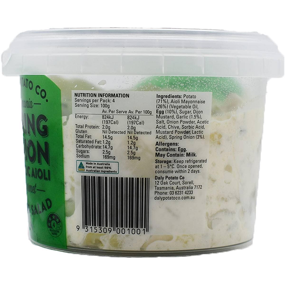 Daly Potato Co. Spring Onion & Garlic Aioli Potato Salad 400g Woolworths