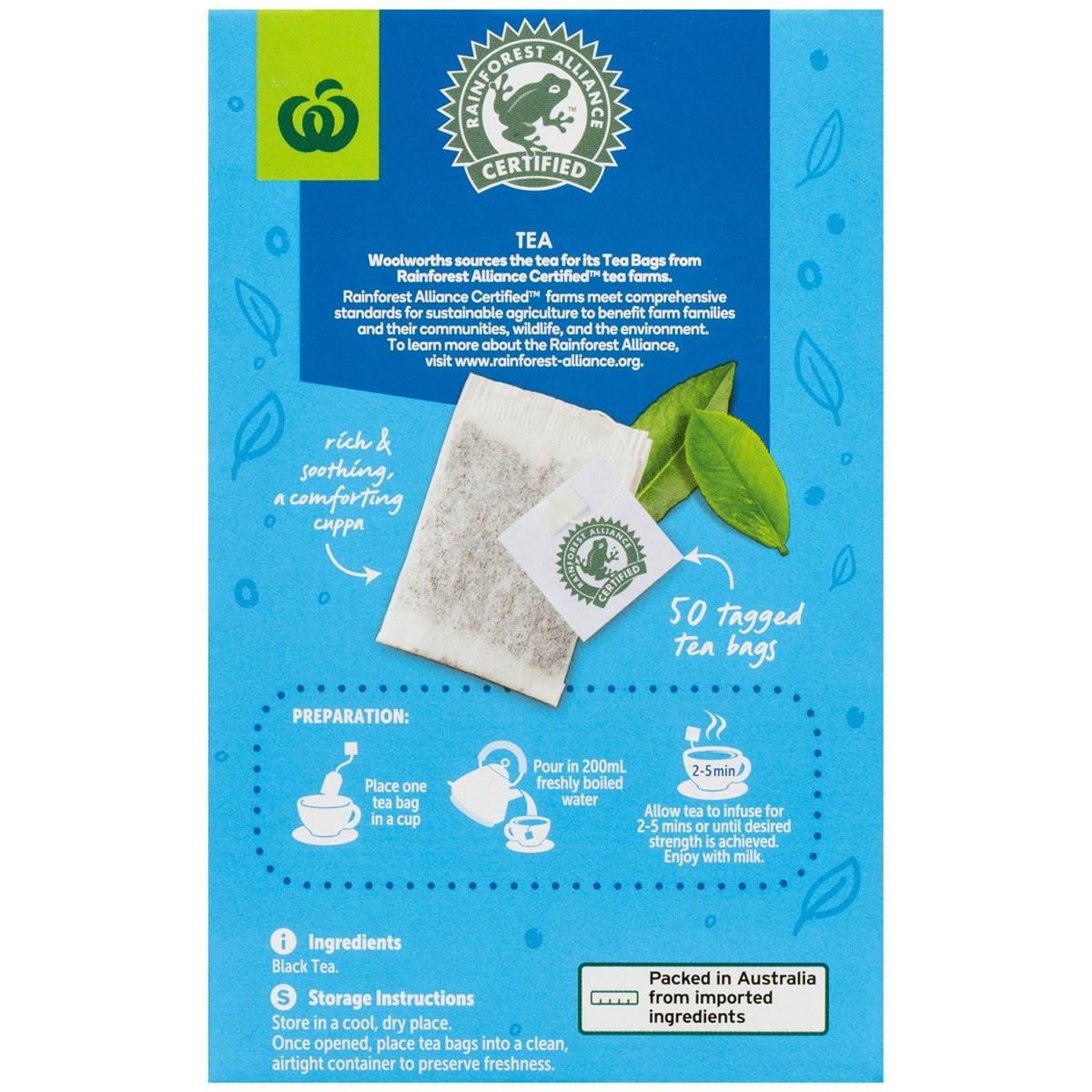 Woolworths Black Tea 50 Pack Woolworths