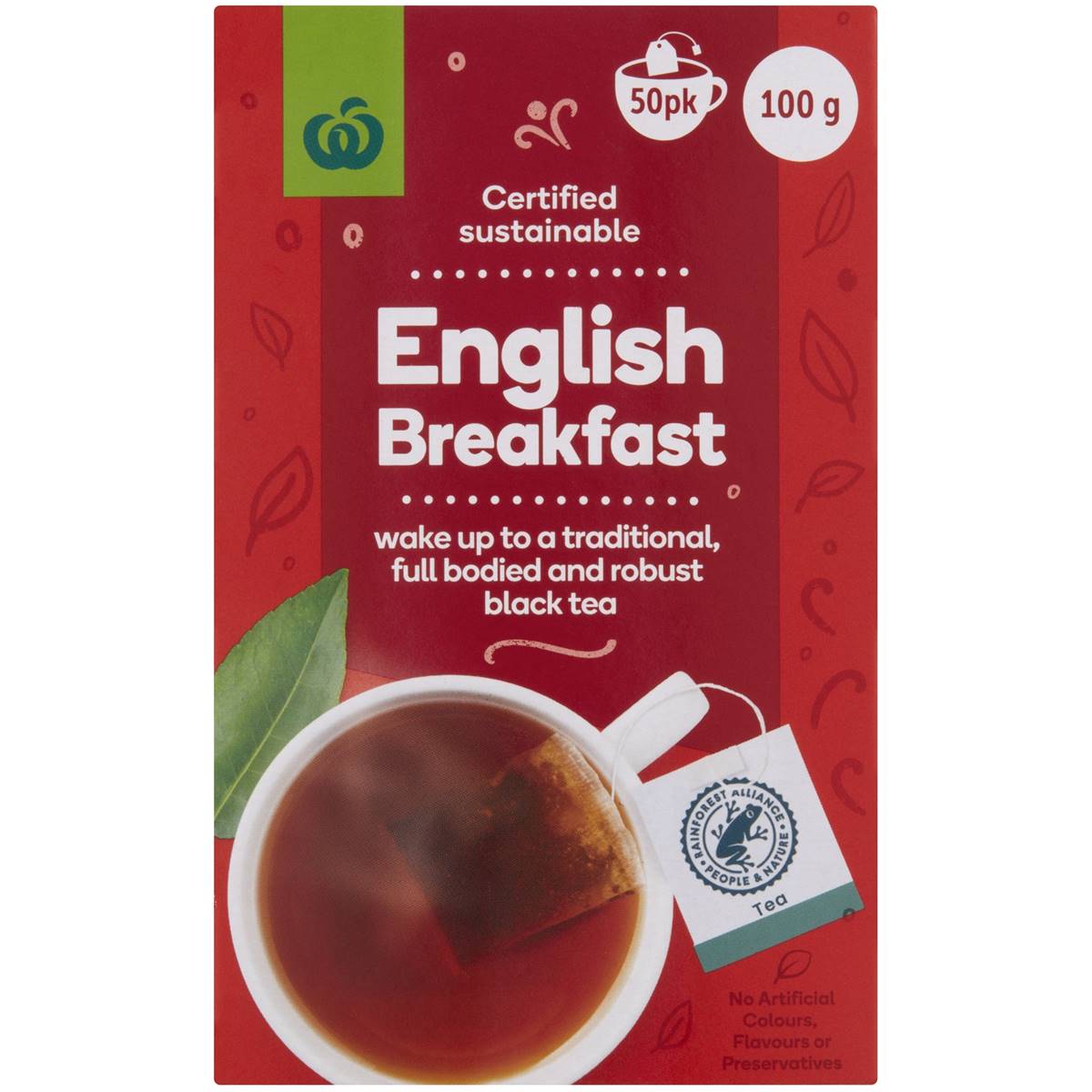 Woolworths English Breakfast Tea 50 Pack Woolworths