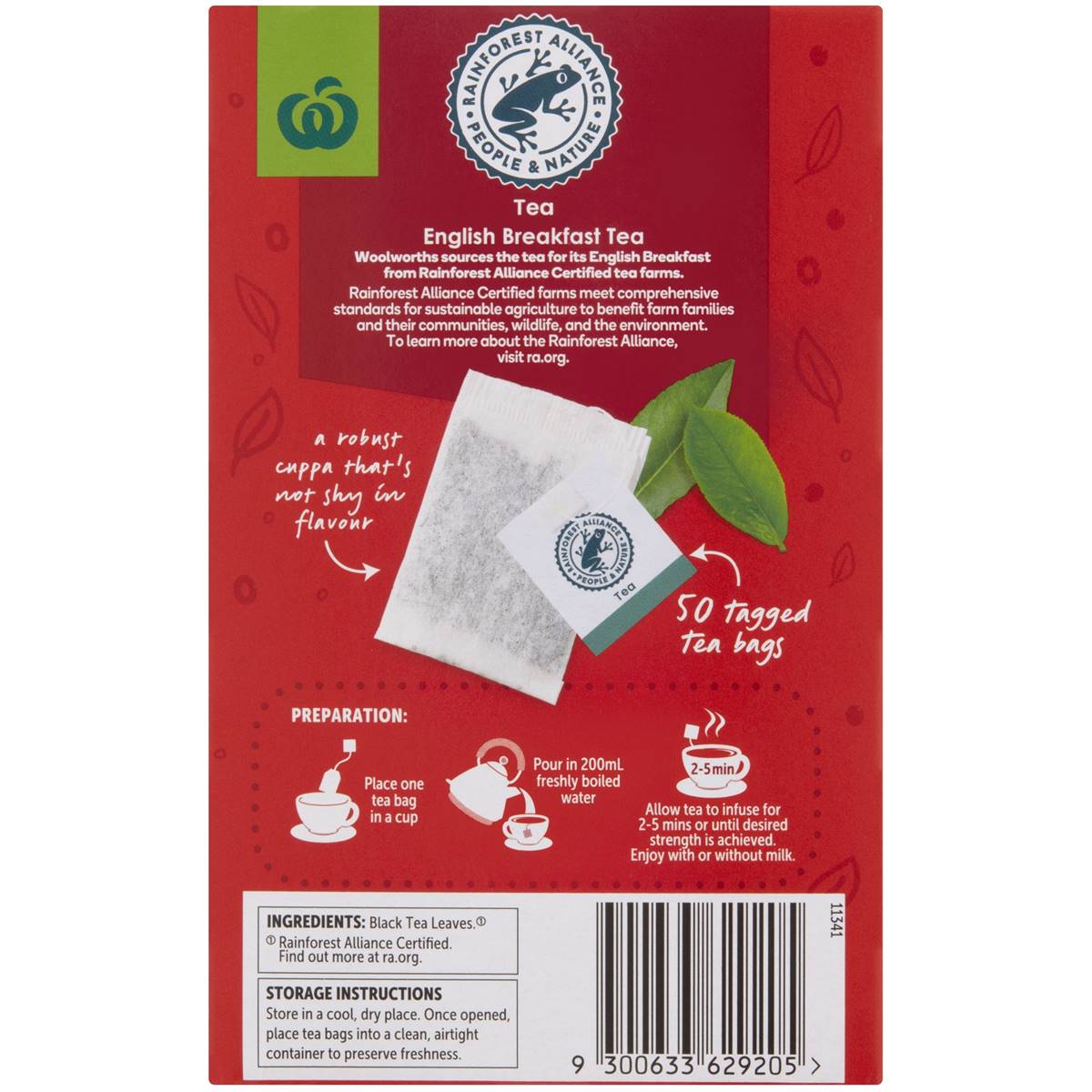 Woolworths English Breakfast Tea 50 Pack Woolworths
