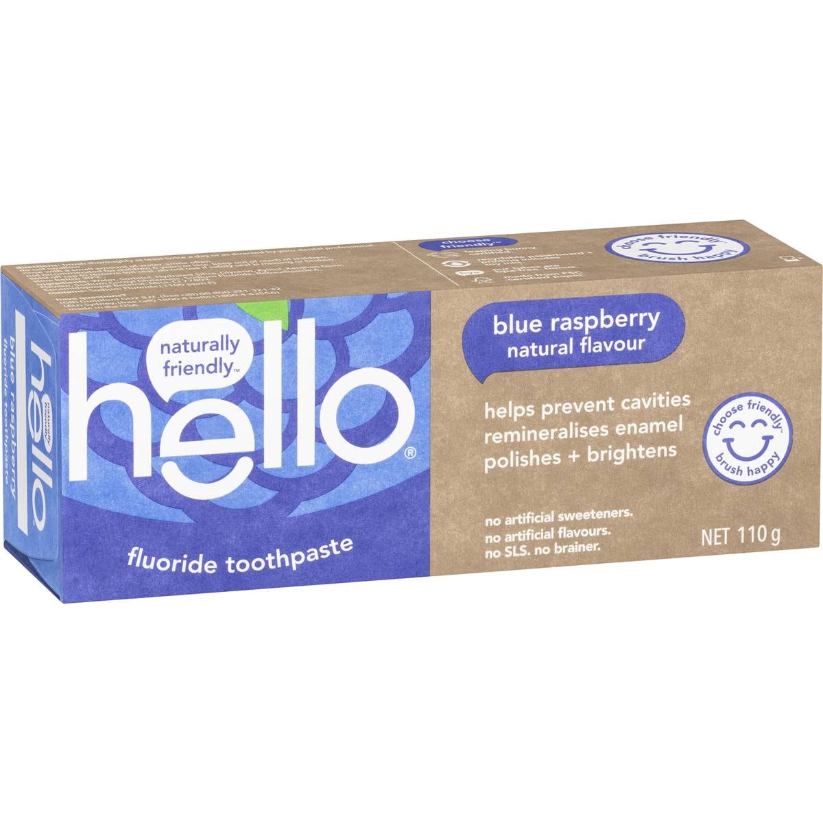 Hello Flouride Toothpaste Blue Raspberry 110g Woolworths