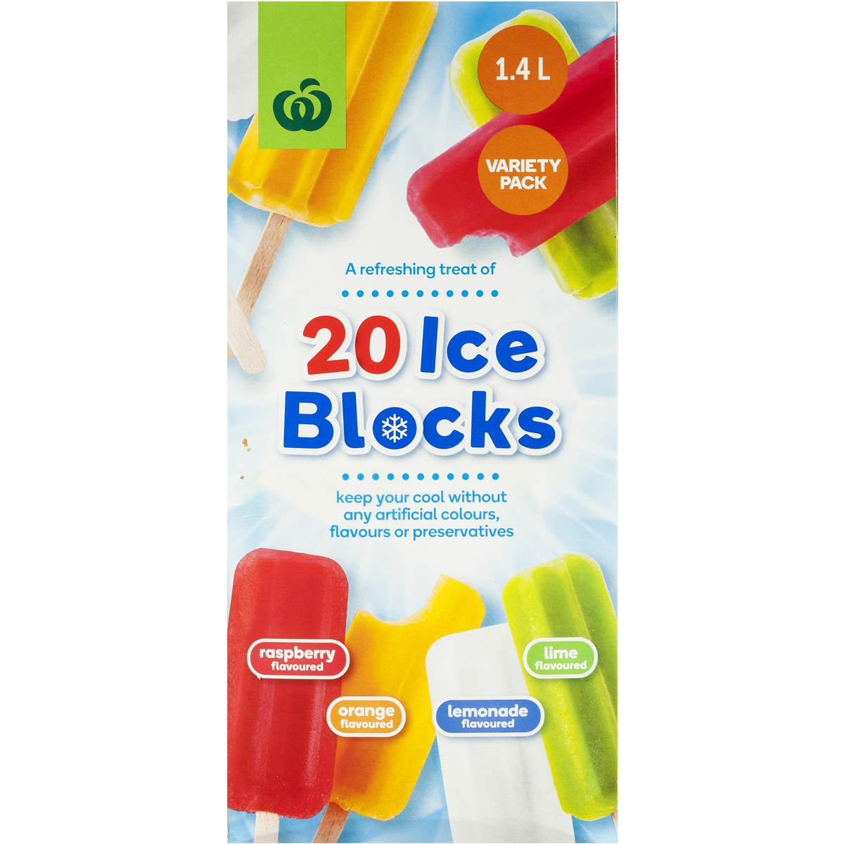 Woolworths Ice Pops 20pk 1400ml Woolworths