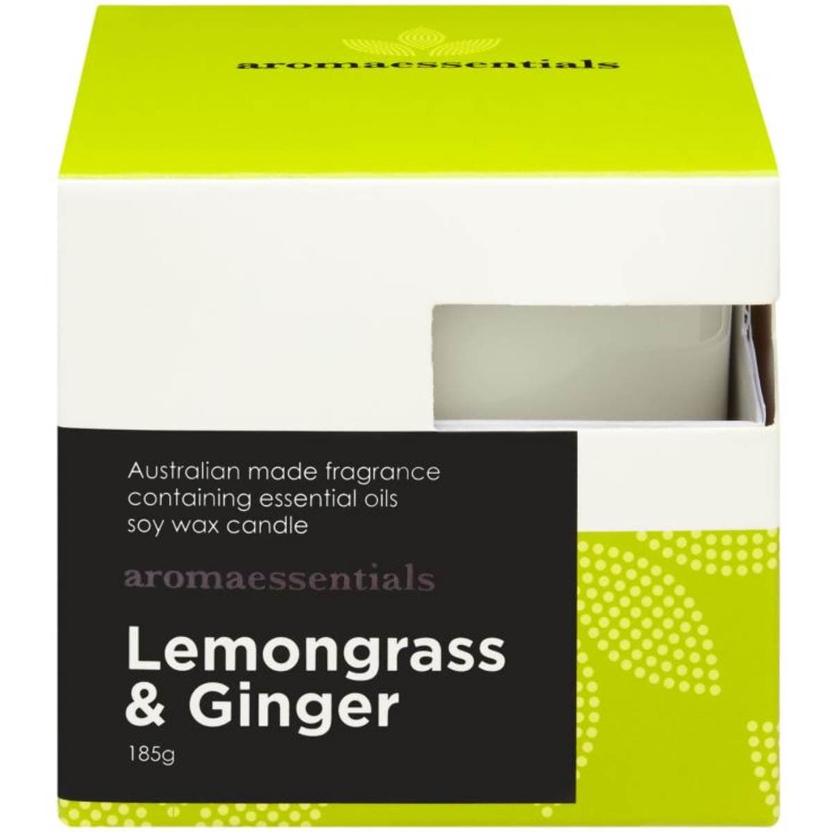 Aroma Essentials Candle Lemongrass & Ginger 185g Woolworths
