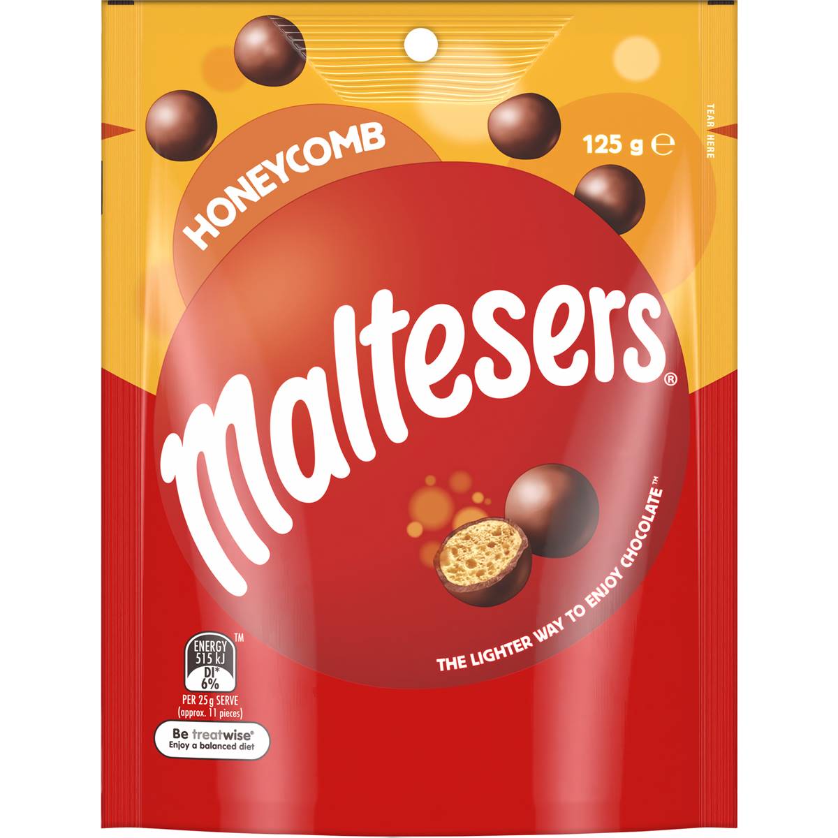 Maltesers Honeycomb Milk Chocolate Snack & Share Bag 125g