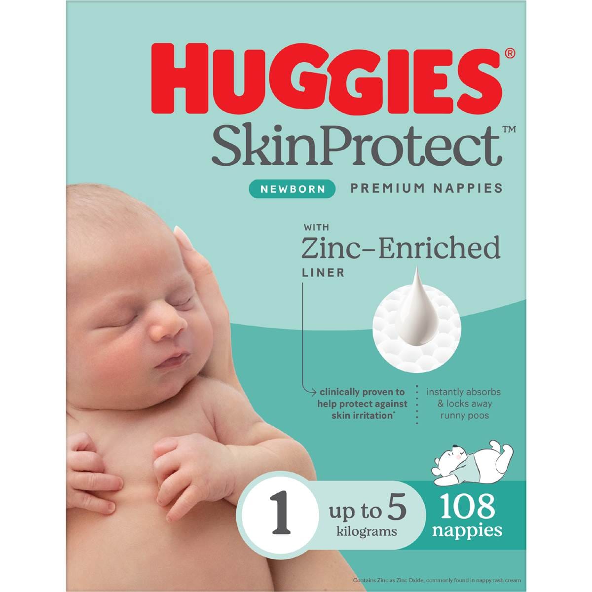 Huggies Newborn Nappies Size 1 (up To 5kg) 108 Pack Woolworths