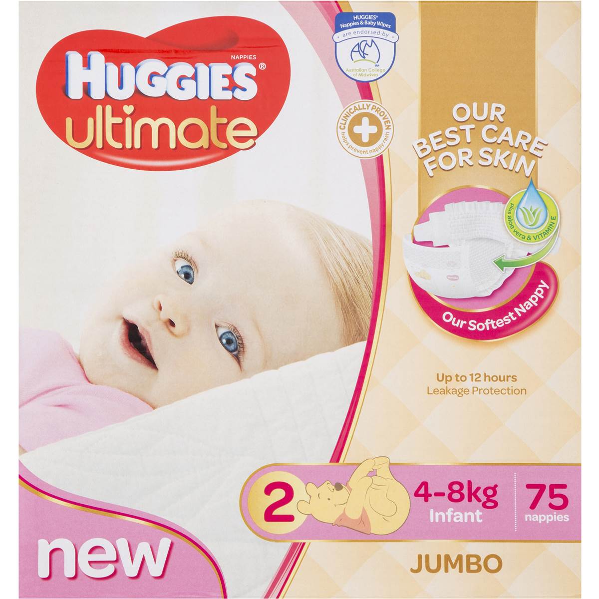 Huggies Ultimate Nappies Infant Girl 75pk Jumbo Woolworths