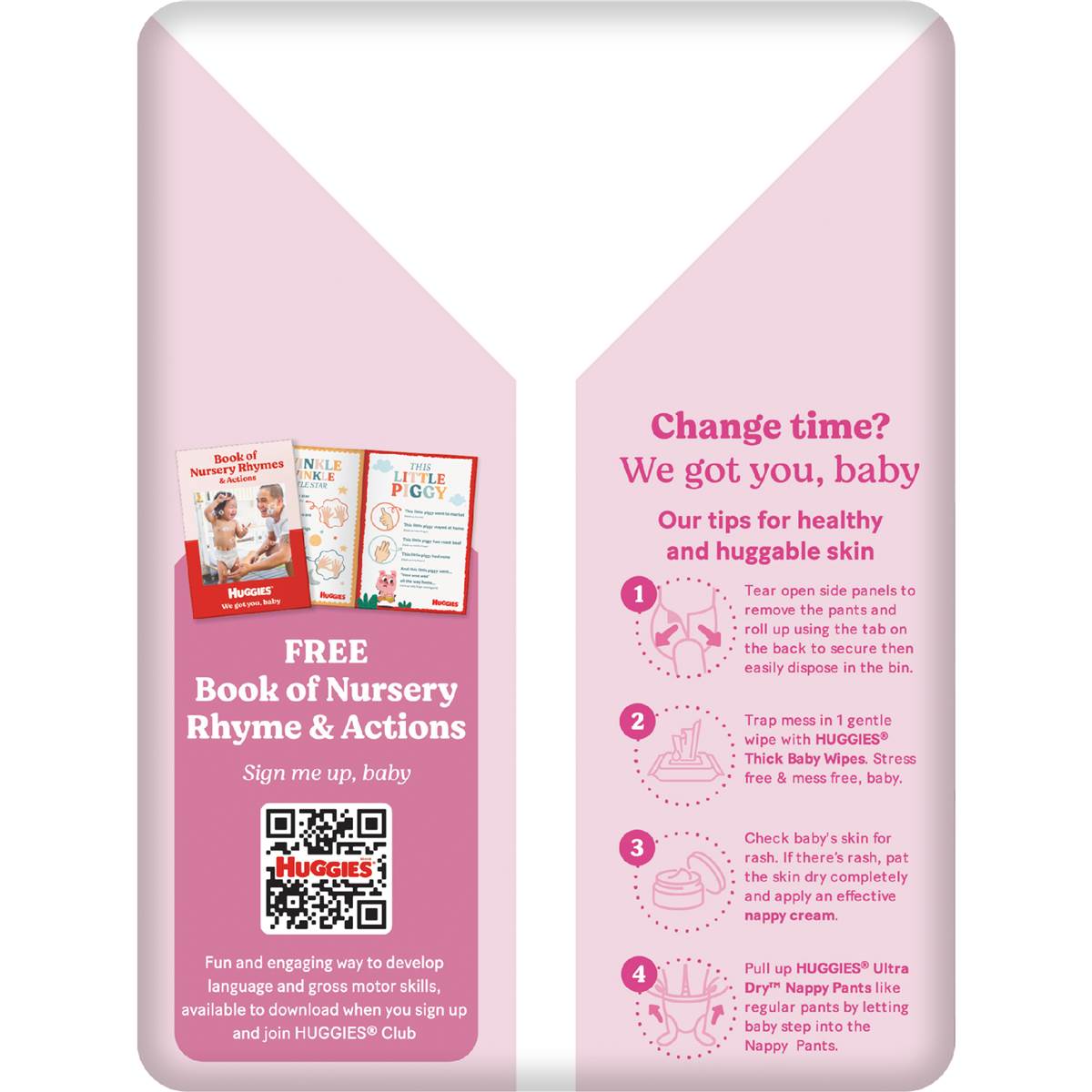 Huggies Ultra Dry Nappy Pants Girls Size 4 (914kg) 29 Pack Woolworths